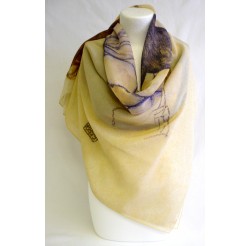 Foulard (90x90) "La femme de l'artiste" D' Egon SCHIELE