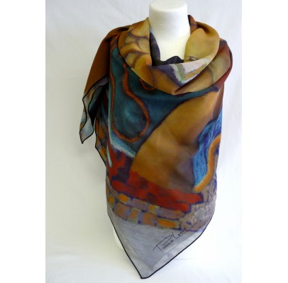Foulard (90x90) "La vague" de Patricia LEROUX