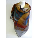 Scarf (90x90) "La vague" by Patricia LEROUX
