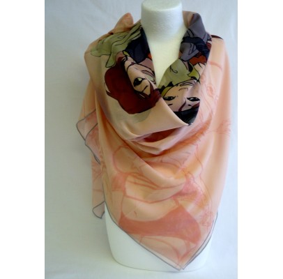 Foulard (90x90) "Les aviatrices" de VINCENT