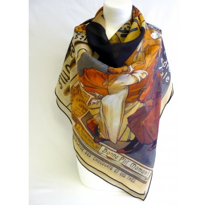 Scarf (90x90)  "Affiches" by MUCHA
