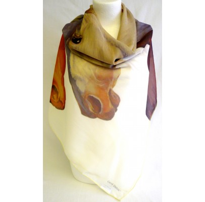 Scarf (90x90) "Purs Sangs" by Hélène POISSON