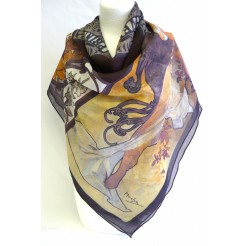 Scarf (90x90) "Les quatre saisons" by MUCHA