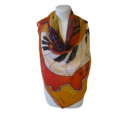 Foulard (90x90) "Forêt musicale" de Michele NEUHARD