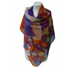 Foulard (90x90) "La fille aux chats" de Marie CHARMES
