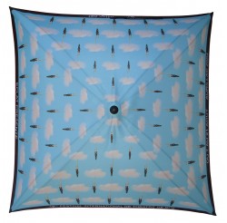 Advertising umbrella for "le festival international du théatre de rue d'Aurillac"