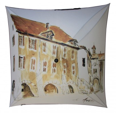 Advertising umbrella for "la Ville d'Annecy"