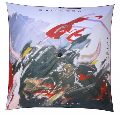 Advertising umbrella for "L'Imprimerie Vedreine "tableau de Michel FOUR"