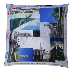 Advertising umbrella for "La Société des transports en commun de Limoges métropole"