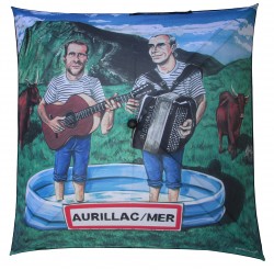 Advertising umbrella for "Le lancement CD "Aurillac/mer"