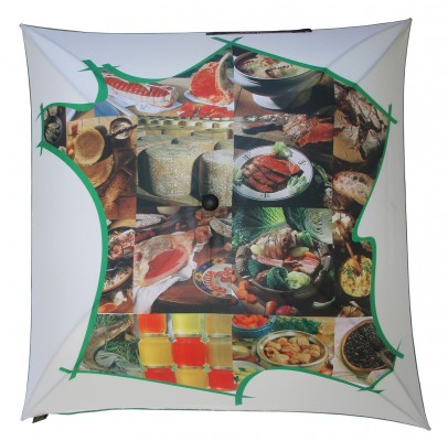 Advertising umbrella for "Le Comité d'Expension Economique du Cantal"