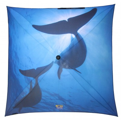 Advertising umbrella for "La Société EURO PISCINE"