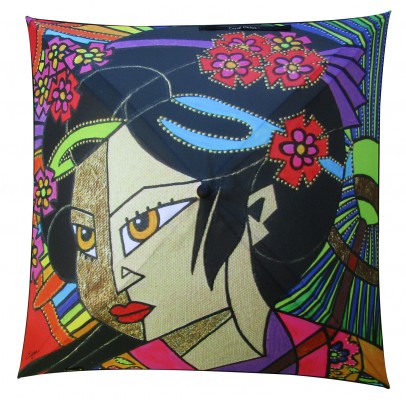 Couverture de parapluie : "Japonaise" d'Elisabeth Rougé