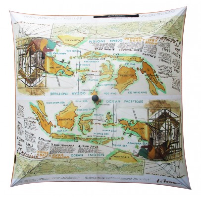 Parapluie Publicitaire pour Banque Populaire du Massif Central - extrait carnet de voyage de TITOUAN LAMAZOU 