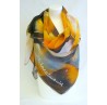 Scarf (90x90)  polyester "Les jonquilles" by Jean Lacalmontie