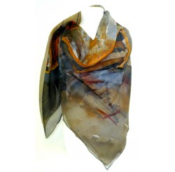 Foulard mousseline  polyester (90x90)  les barques de Jean LABORIE