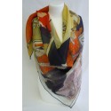 Foulard mousseline polyester (90x90)  "Affiches" de Téophile Alexandre STEINLEN