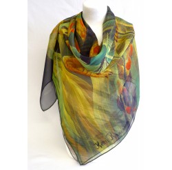 Foulard (90x90) "Tempête en forêt" de Rousseau ( Le douanier)