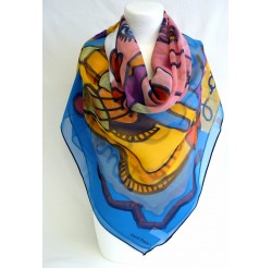 Foulard (90x90)  "J'aime la vie" de Raymond VAURS